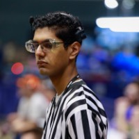 A referee stands during the 2026 GVSU West Michigan District Event